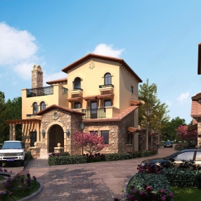 欧式古典风格独栋别墅3D模型下载